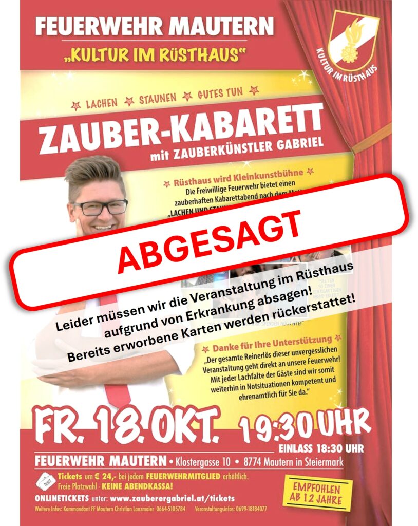 !ABGESAGT! Zauberhafter Kabarettabend im Rüsthaus